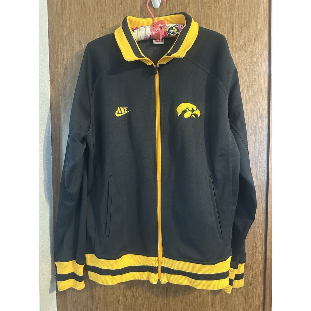 Nike University of Iowa Hawkeyes full zip athletic jacket football college sz L